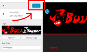 save the changes for logo customization